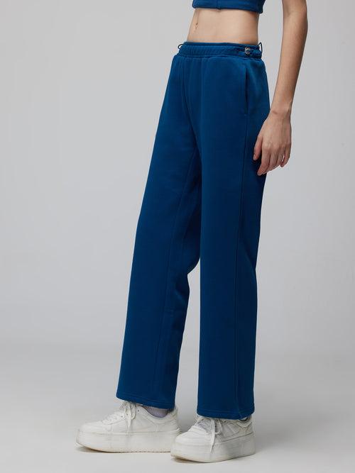 Blue Relaxed Wide Leg Pants