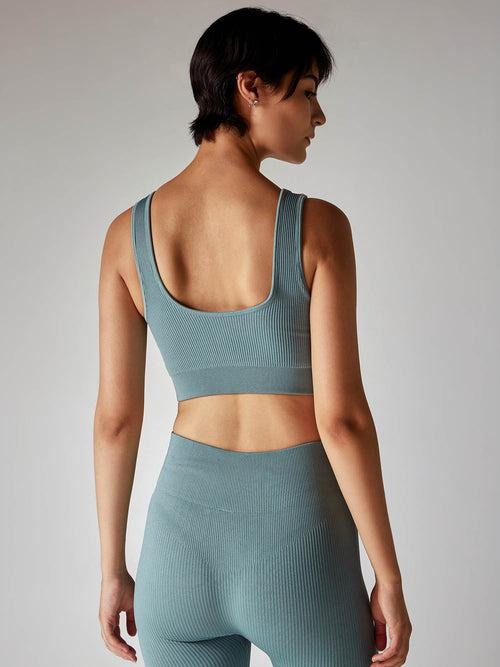 Slate Blue Seamless Cinched Activewear Set