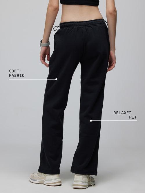 Black Relaxed Wide Leg Pants