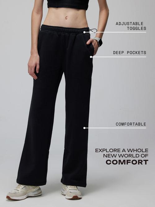 Black Relaxed Wide Leg Pants