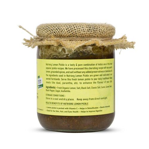 Nutriorg Lemon Pickle - Khattha Mittha 500gm