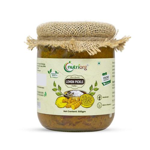 Nutriorg Lemon Pickle - Salty Flavor 500gm