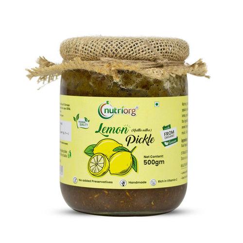 Nutriorg Lemon Pickle - Khattha Mittha 500gm