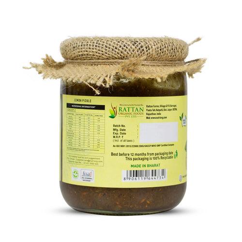 Nutriorg Lemon Pickle - Khattha Mittha 500gm