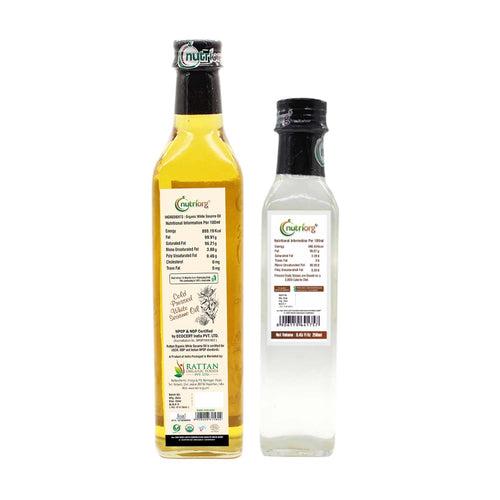 Nutriorg Certified Organic Extra Virgin Coconut Oil 250 ml & White Sesame Oil 500ml (Combo 2)