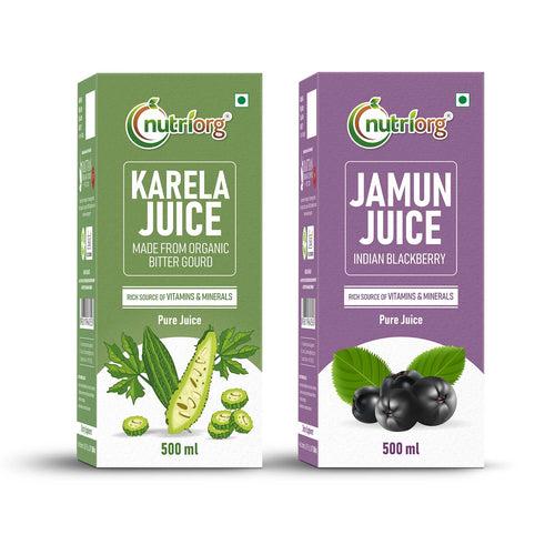 Nutriorg Karela & Jamun Juice 1000 ml (Pack of 2*500ml)