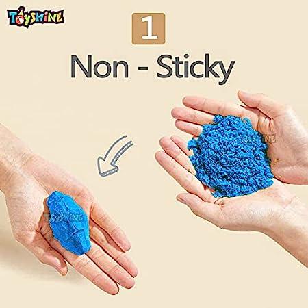designarche 1 Kg Creative Sand for Kids with Free 8 pcs Castle Molds 1 Bonus Mold | Kids Activity Toy Soft Sand Clay - Blue, Clay