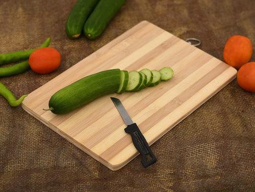 Wooden Bamboo Cutting Board with Antibacterial Surface Chopping Board for Kitchen Use, Cutting Board for Kitchen with Handle Cutlery Accessories (Wooden)