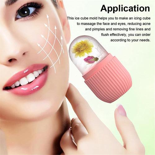 Ice Face Roller Silicone Facial Cube for Eyes Neck Massage Remove Dark Circle Pore Shrink Face Beauty Skin Care Ice Mould Kitchen Tools