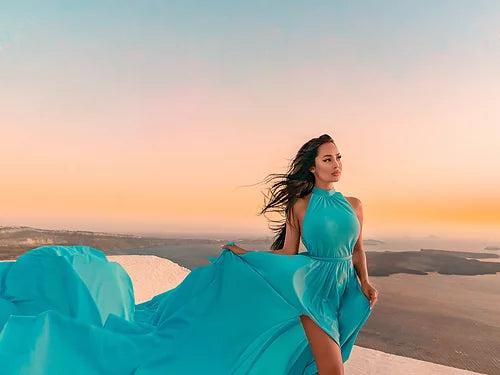 Lilly Blue Satin Prewedding Designarche Photoshoot or Proposal dress