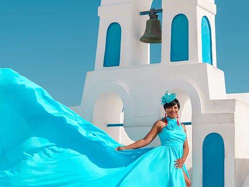 Lilly Blue Satin Prewedding Designarche Photoshoot or Proposal dress