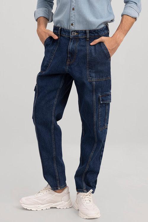 Hip Hop Blue Baggy Cargo Jeans | Relove