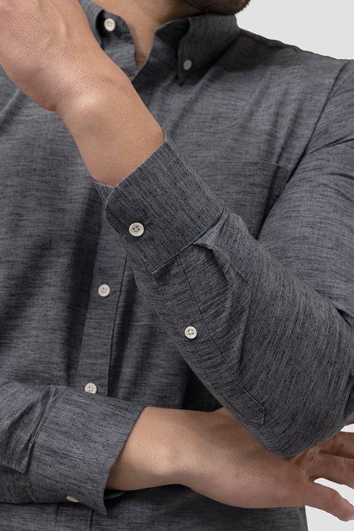 Sprauncy Charcoal Grey Linen Shirt | Relove