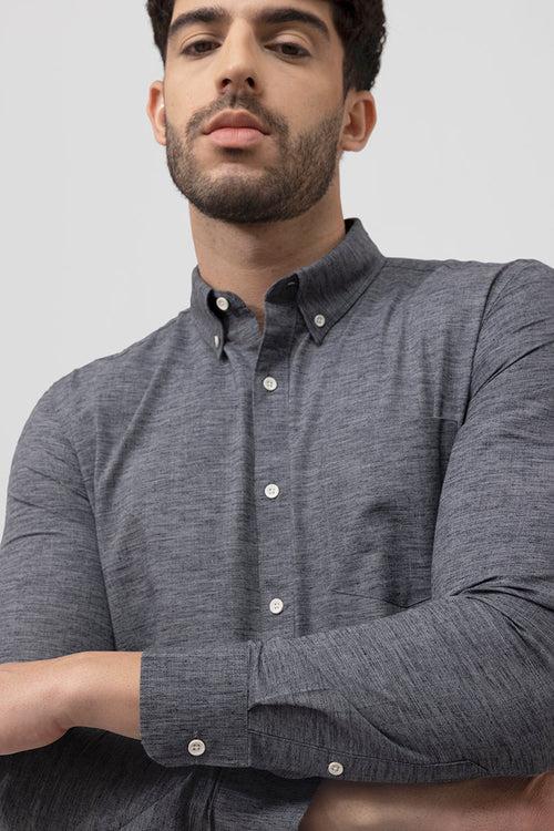 Sprauncy Charcoal Grey Linen Shirt | Relove