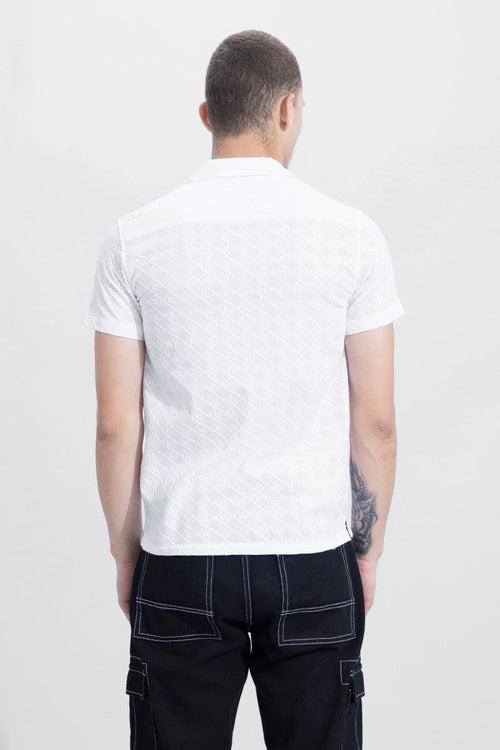 Monochrome White Embroidery Shirt | Relove