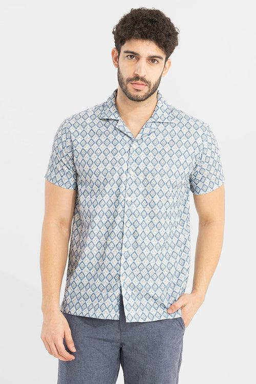 Ace Leaf Blue Embroidery Shirt | Relove