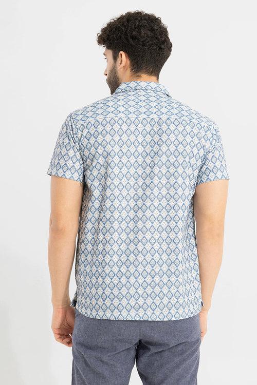 Ace Leaf Blue Embroidery Shirt | Relove