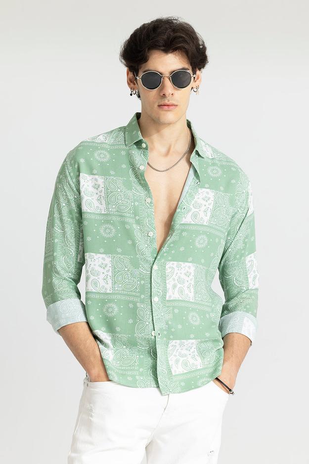 Persian Motif Green Shirt | Relove