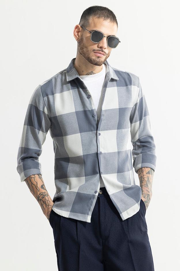 Checkmate Checks Grey Shirt | Relove