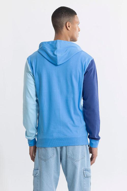 Colour Block Blue Hoodie | Relove