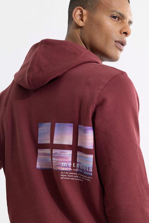 Meh-Ta-Noy-Ah Maroon Hoodie | Relove