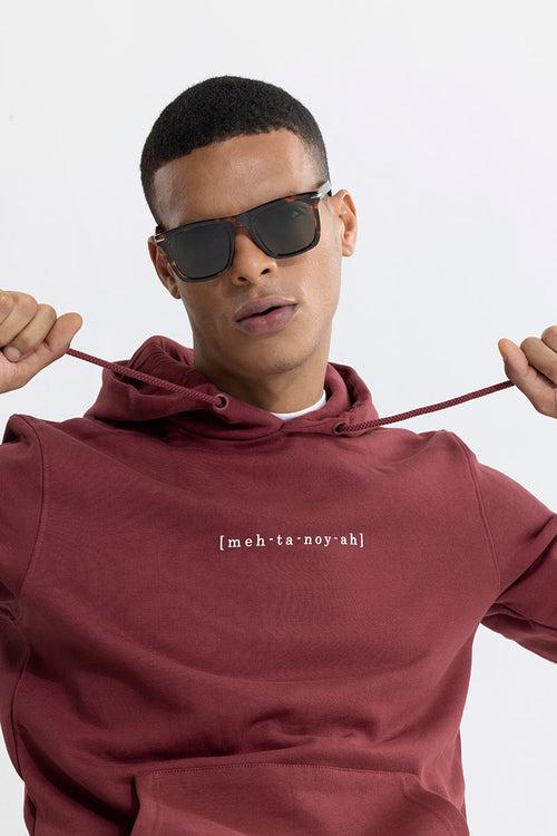 Meh-Ta-Noy-Ah Maroon Hoodie | Relove