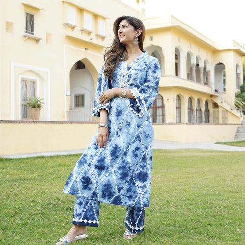 Shibori Straight Kurta Set | Relove