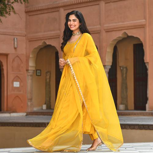 Bunaai Beautiful Yellow Salwar Suit | Relove