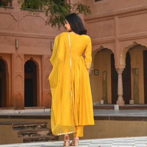 Bunaai Beautiful Yellow Salwar Suit | Relove