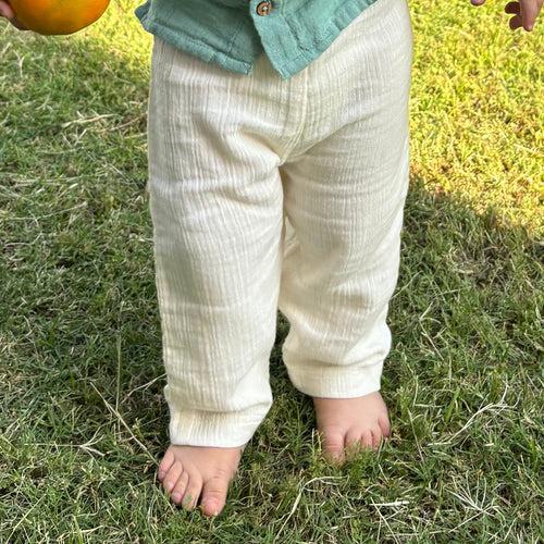 Cotton Collar Shirt with Pant for Kids | Orange & White