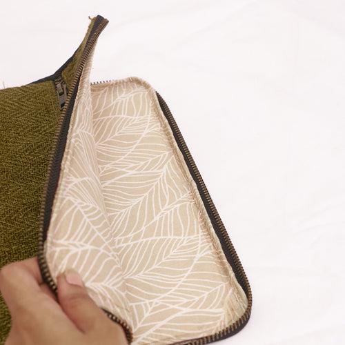 Hemp Laptop Sleeve Bag | Olive Green | 15-16 inches