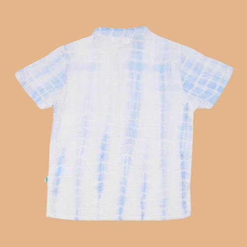 Cotton Kurta Shirt for Kids | Blue & White