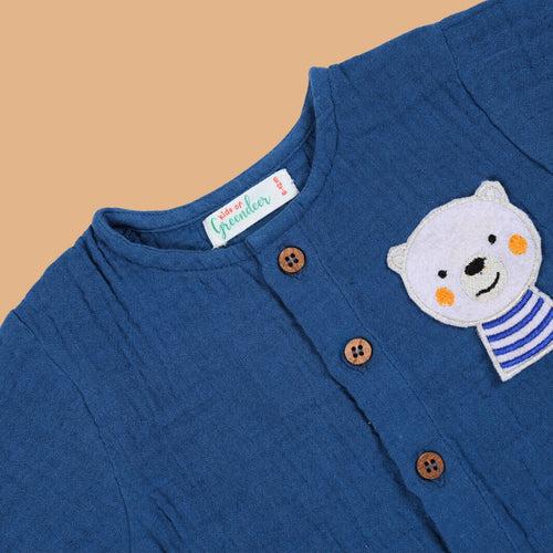 Cotton Shirt for Kids | Greek Blue