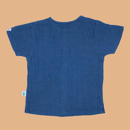 Cotton Shirt for Kids | Greek Blue