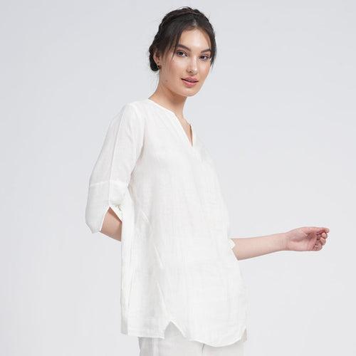 Linen Top for Women | Cream