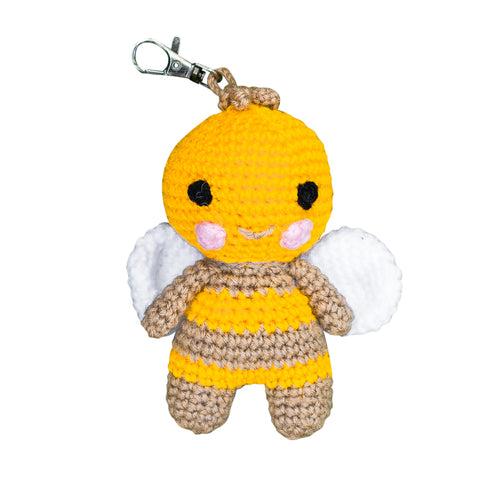 Crochet Charm Keychain | Honeybee | Yellow