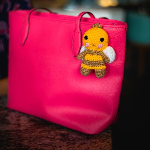 Crochet Charm Keychain | Honeybee | Yellow