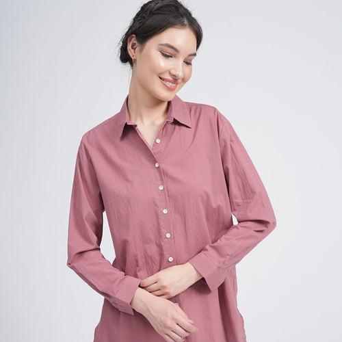 Organic Cotton Co Ord Set for Women |  Ash pink & Cream