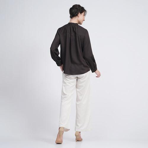Linen Modal Co Ord Set for Women | Brown & Cream