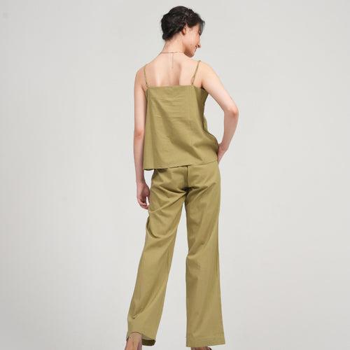 Cotton Linen Co Ord Set | Sage Green