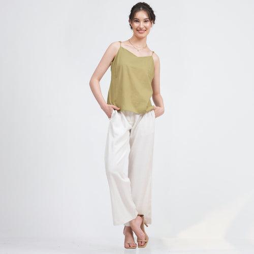 Organic Cotton Printed Slip Top | Sage Green