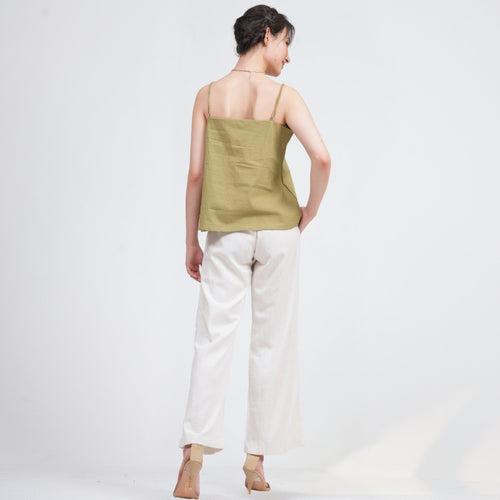 Organic Cotton Co Ord Set for Women | Sage Green & Cream