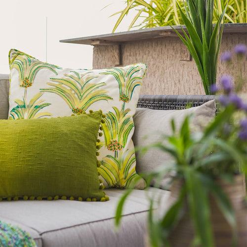 Harmony Cotton Cushion Cover | Lime Green