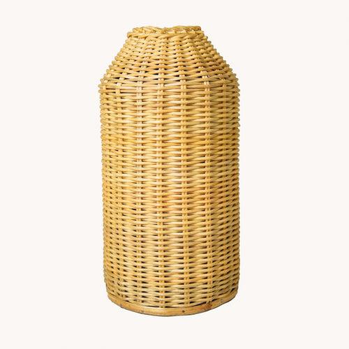 Handwoven Rattan Wicker Vase | Beige | Tall