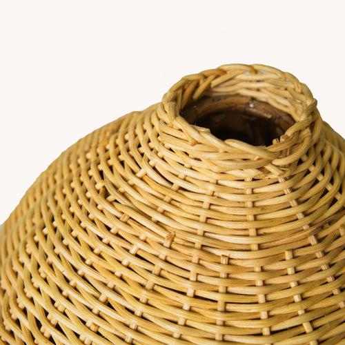 Handwoven Rattan Wicker Vase | Beige | Large