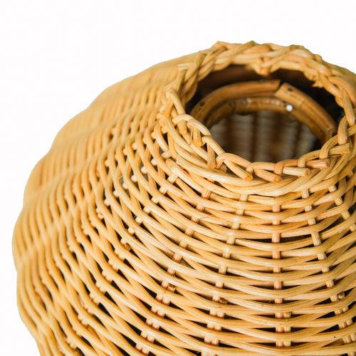 Handwoven Rattan Wicker Vase | Beige | Medium