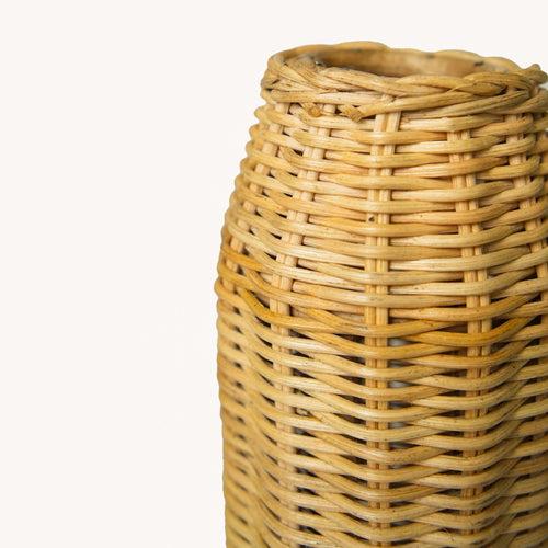 Handwoven Rattan Wicker Vase | Beige | Mini - Tall