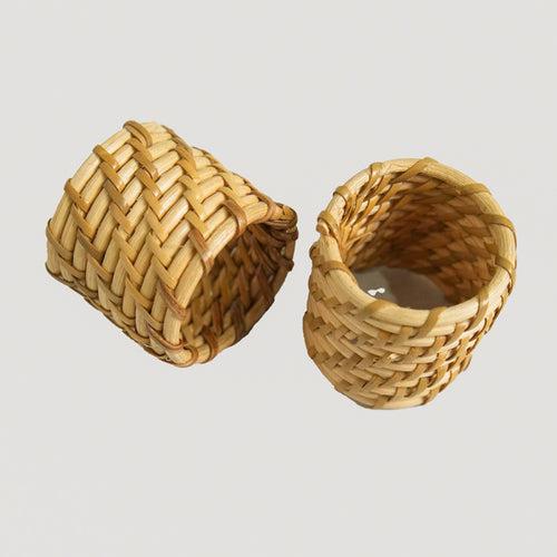 Rattan Napkin Rings | Beige | Set of 2