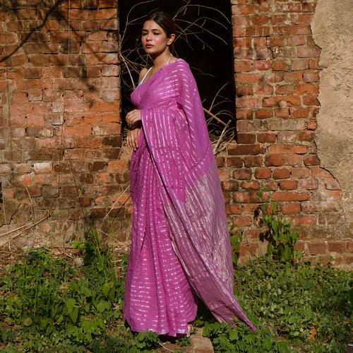 Handloom Cotton Saree | Pink