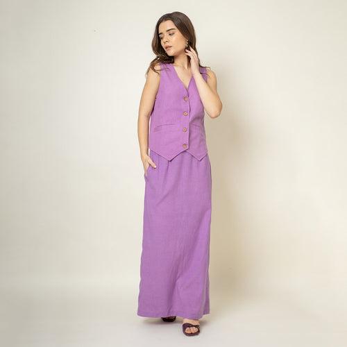 Upcycled Cotton Co Ord Set | Purple